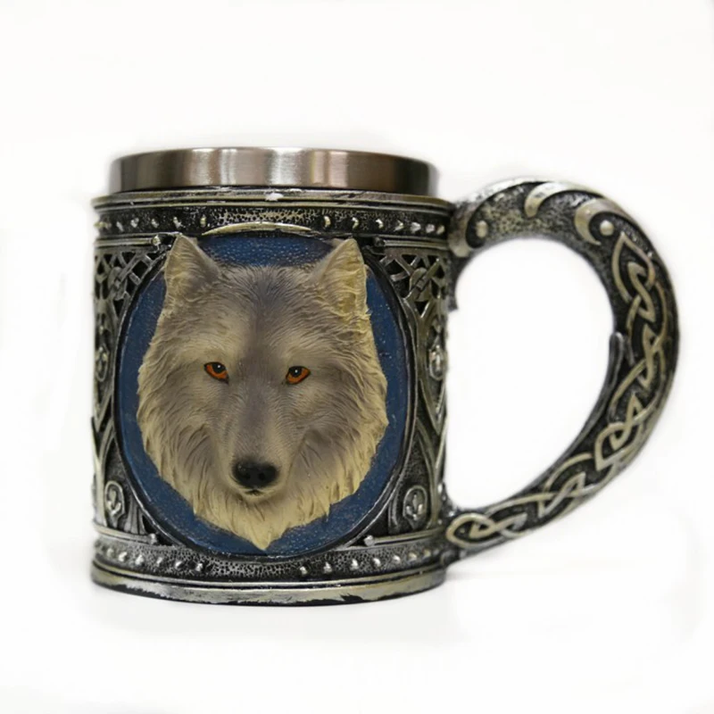 Creative Wolf Cup Stainless Steel Coffee Mug Tea Tools Halloween Gift