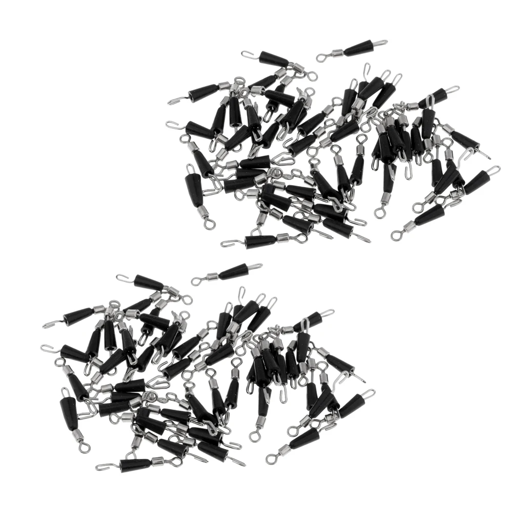 Set of 100pcs Fishing Rolling Swivel Line Connector Fast Link Fishing Pins Swivels de pesca Emerillons de peche