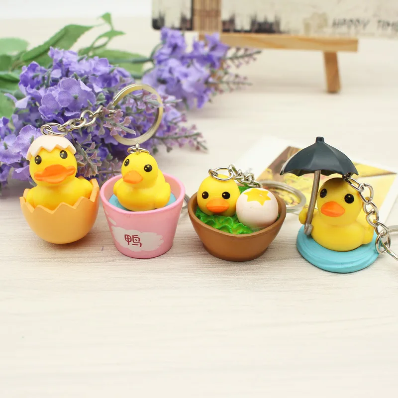

New Creative Cute Duck Keychain Simulation Animal Duck Pendant Key Ring Novelty Key Chain Christmas Birthday Gift