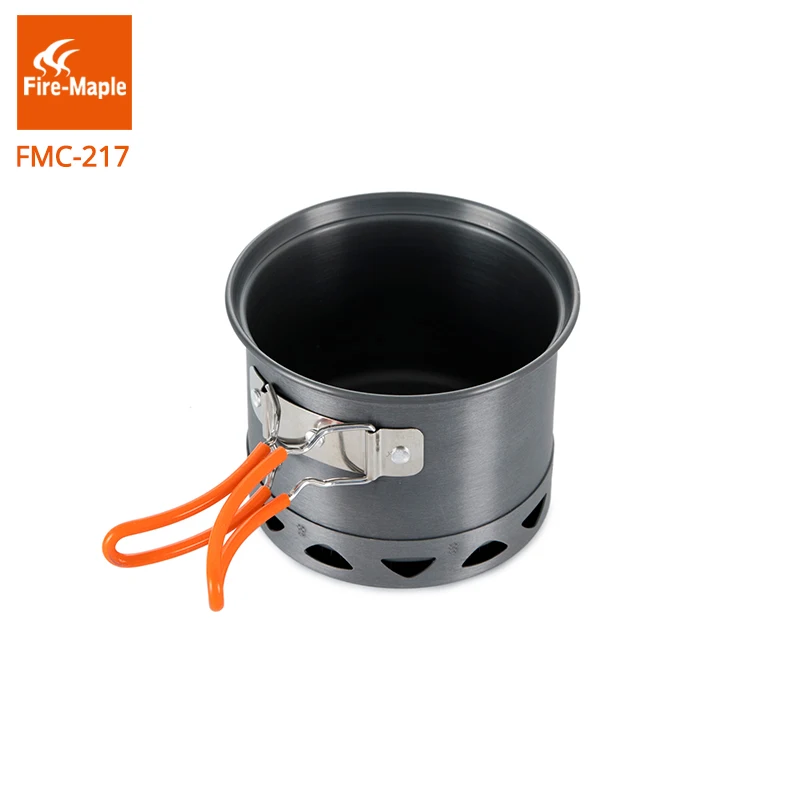 Fuego de arce utensilios Camping conjunto al aire libre compacto plegable calor intercambio olla FMC-217 268g de peso ligero solo viaje ollas de cocina
