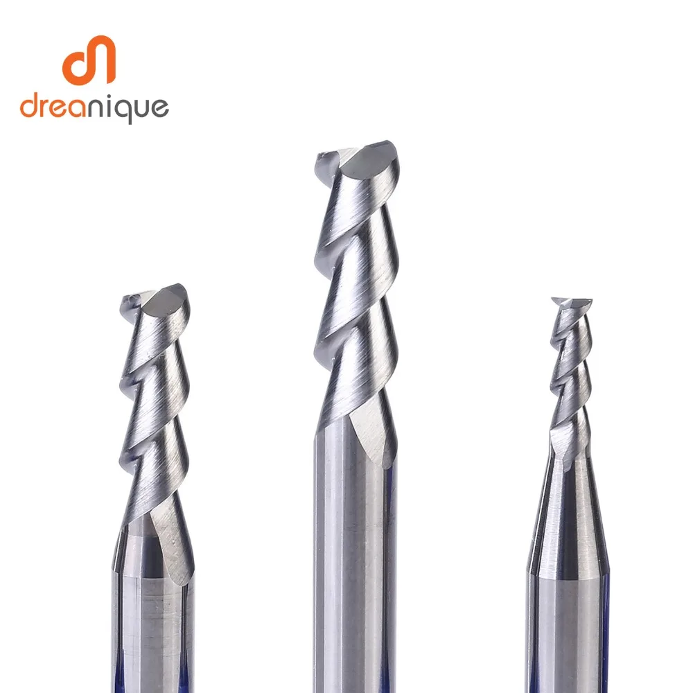 Koop 1 st flattened frees 2 fluiten einde frezen d1 d12 cnc end mills gezicht en slot frezen voor aluminium bewerking