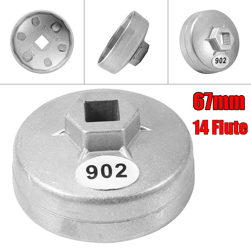 

new Cap Type Car Aluminum Alloy Oil Filter Wrench Socket Remover 902(67mm)14 Flute