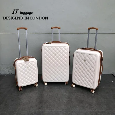 Экспорт в Соединенное Королевство ABS чемодан на колесиках, чемодан для путешествий, роскошная брендовая сумка для посадки, чемодан - Цвет: white
