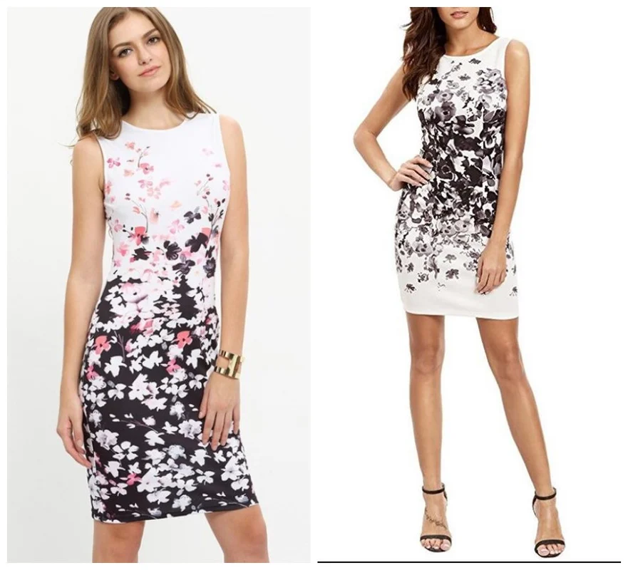 

Office Lady Dress Women's Vintage Floral Print Dress Womens Office Lady Slim Bodycon Dress Summer Sexy Party Dresses Vestido