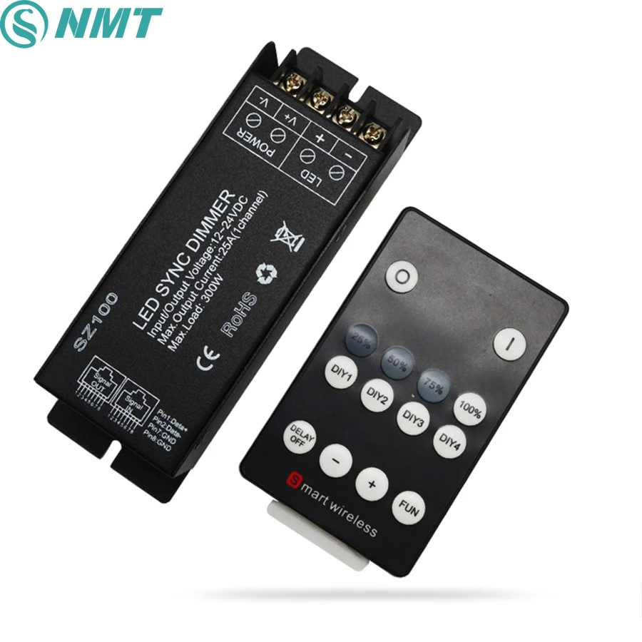 300W 25A DIY Led контроллер диммер 12 В 24 RF беспроводной пульт дистанционного управления