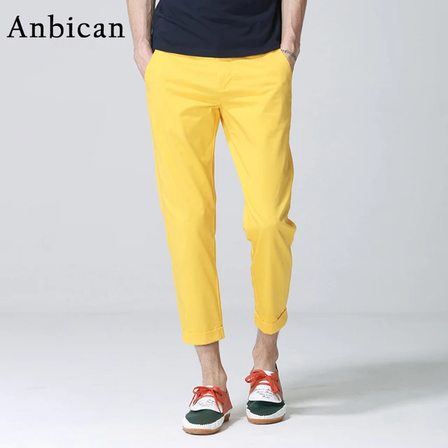 Brand New Men's Fashion Yellow Casual Pants Streetwear