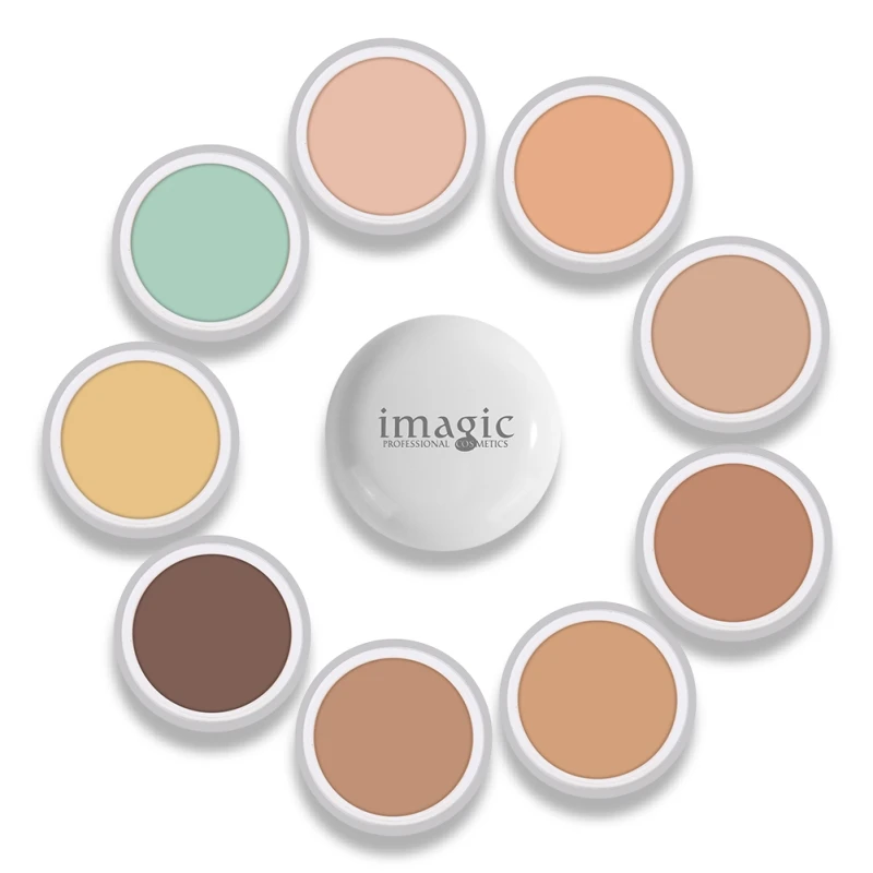 

IMAGIC Natural Herbal Pro Concealer Foundation Cover Face Green Concealer Makeup 10 Color Corrector Concealer Cream