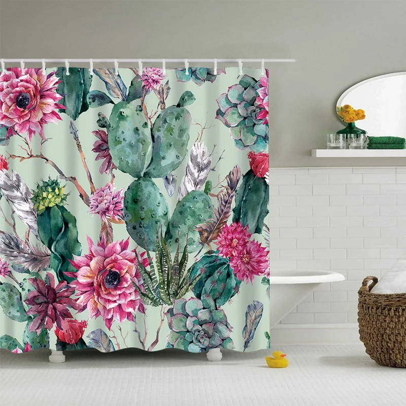 Мода водонепроницаемая ткань полиэстер занавески для душа моющиеся Фламинго печати занавески s для ванной высокое качество домашний декор