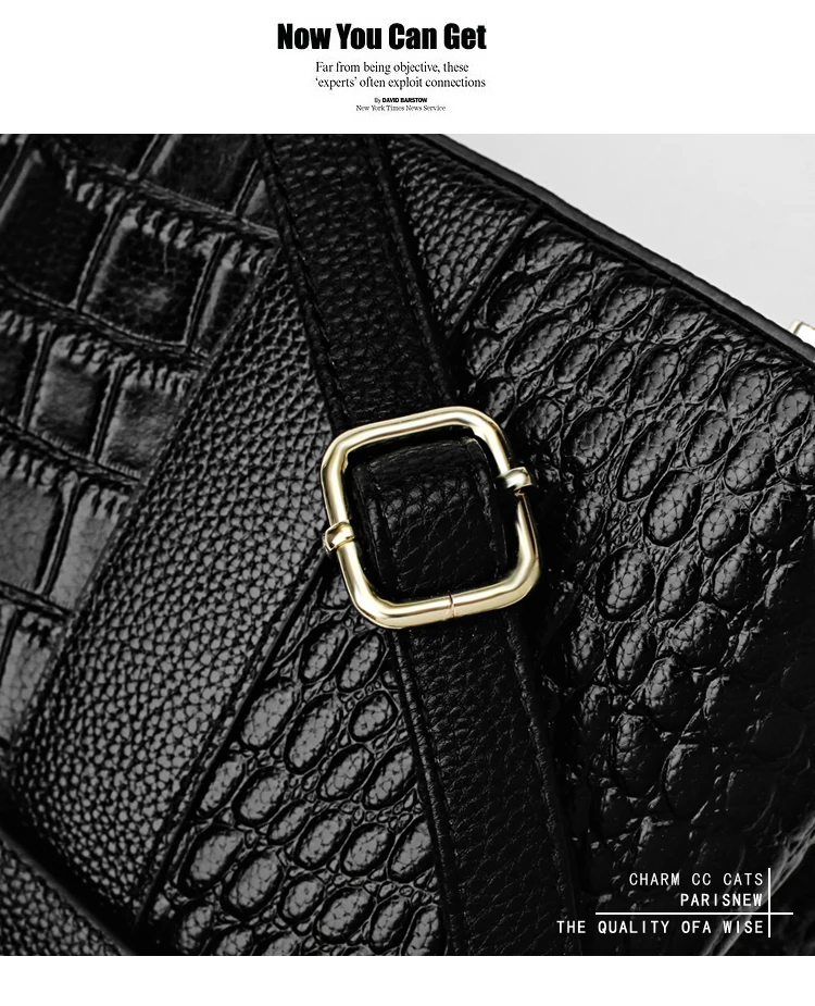 BENVICHED Ladies' pu Crocodile pattern bag new fashion retro Simple atmospher handbag Inclined single shoulder bag c402