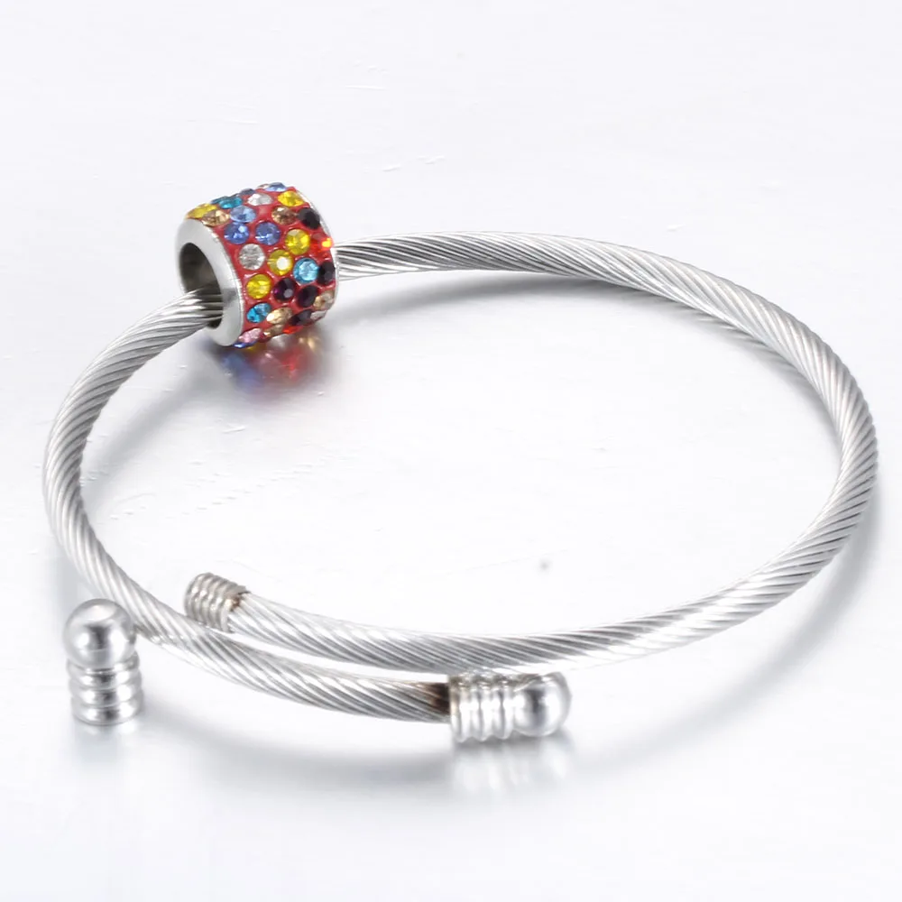CHANGLEABLE 925 Sterling Silver Bangle Bracelet for Charms 17CM 21CM 19CM