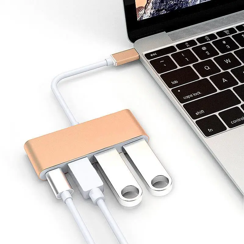 3 в 1 USB 3,1 type-C к USB 3,0 концентратор USB-C зарядный порт Соединительный Кабель-адаптер
