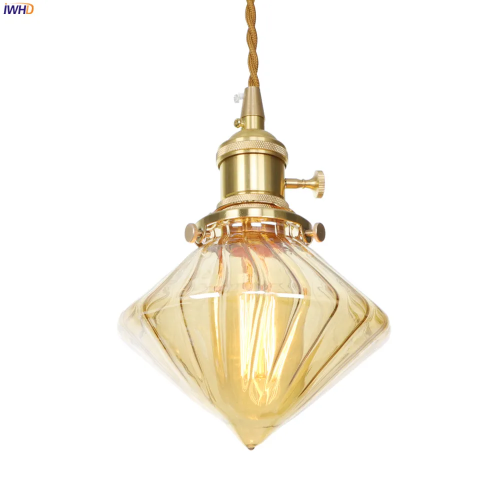 

IWHD Nordic Glass Ball LED Pendant Lighting Fixtures Dinning Living Room Copper Hanging Light Hanglampen Suspension Luminaire