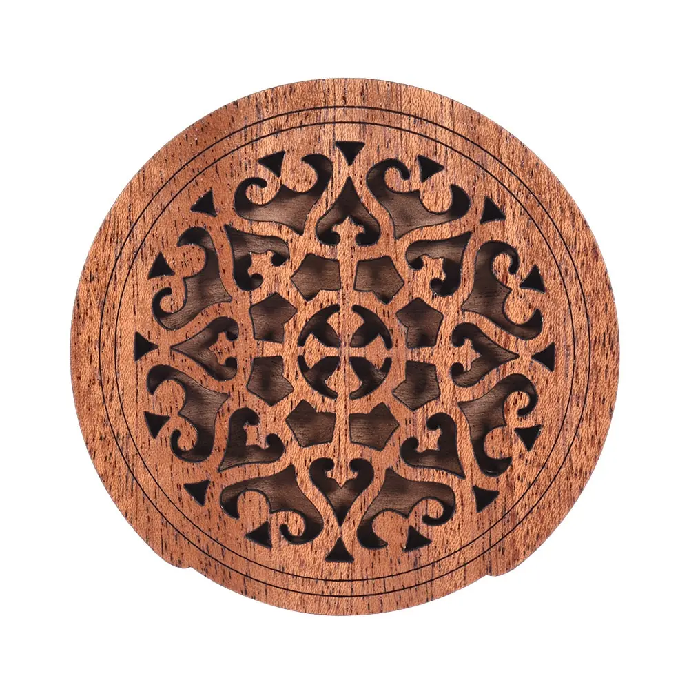 

Guitar Wooden Soundhole Sound Hole Cover Block Feedback Buffer Mahogany Wood for EQ Acoustic Folk Guitars