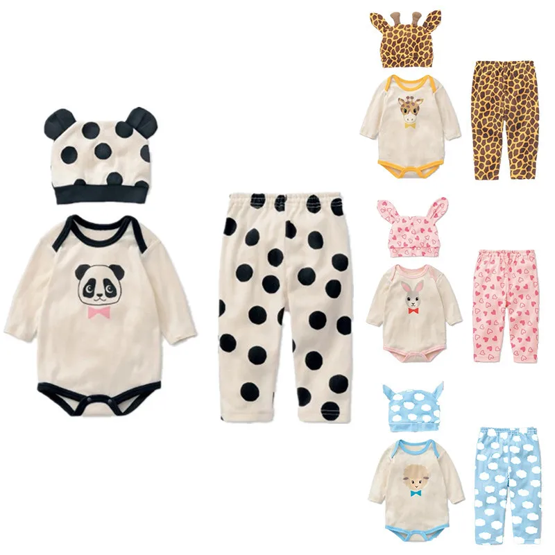 Cotton Baby Boy Clothing Sets Spring Baby Girl Outfit Infant Jumpsuits