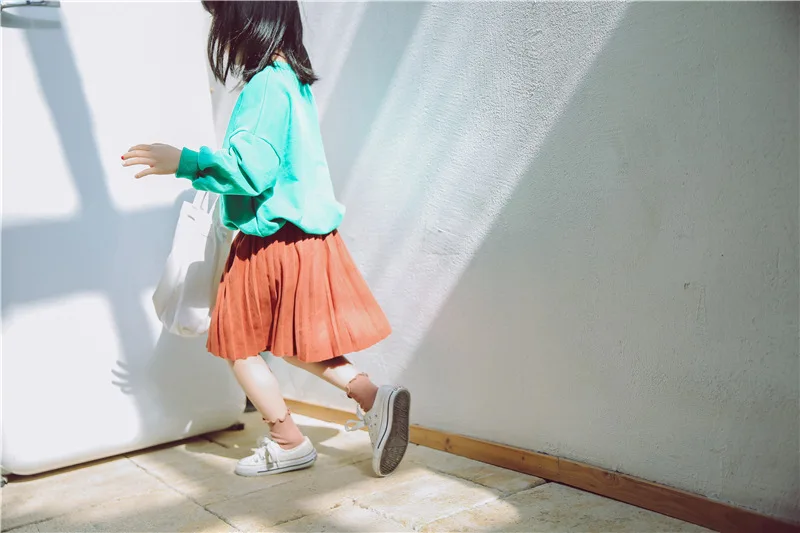 Hot sale New Fashion 2018 autumnCute Velvet Child Skirt Kids Pleated Skirt Smooth Skirt Toddlers Children Baby Girls Skirts (26)