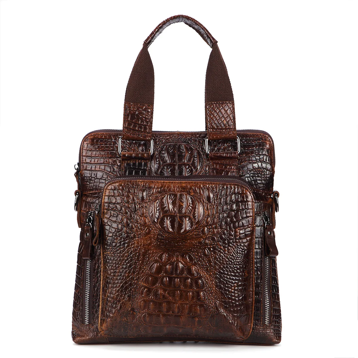 

New Luxury Alligator Men's Handbags 100% Cow Genuine Leather Male Shoulder Bag Real Natural Leather Crossbody Bag Messenger Bags