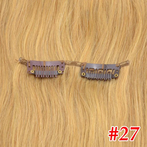 Rechoo объемная волна машина сделано Remy# 1B Цвет человеческие натуральные волосы на клипсах для наращивания волос 100 г 120 18 дюймов, 22 дюйма, Комплект на всю голову - Цвет: #27