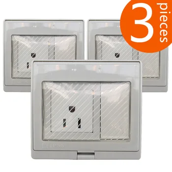 

3pieces USA standard waterproof IP55 power outlet with an USA standard 10A splash socket with a switch CR-AMS