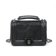 Fashion chain handle with horse hair women's shoulder bag lock buckle cover type suture decoration women handbags