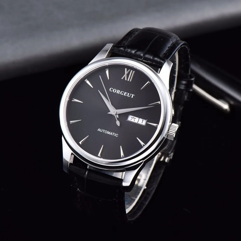 

luxury top brand corgeut clock watch black dial calendar week 40mm miyota 8215 Mechanical Automatic mens watch