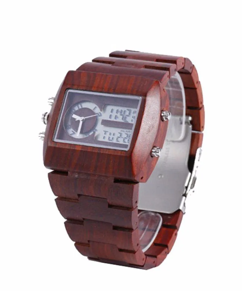 Роскошный бренд, антикварные мужские часы из дерева, сандаловое дерево, часы для мужчин, кварцевые аналоговые цифровые, светодиодный, деревянные наручные часы, подарок, его reloje Relogio