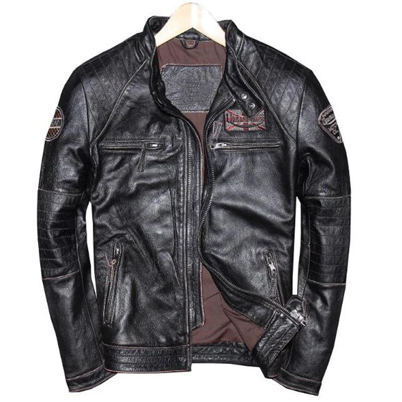 

Plus Size 3XL 4XL Genuine Leather Bomber Jacket Suede For Men Motocycle Streetwear Male Real Leather Coats European Style A585