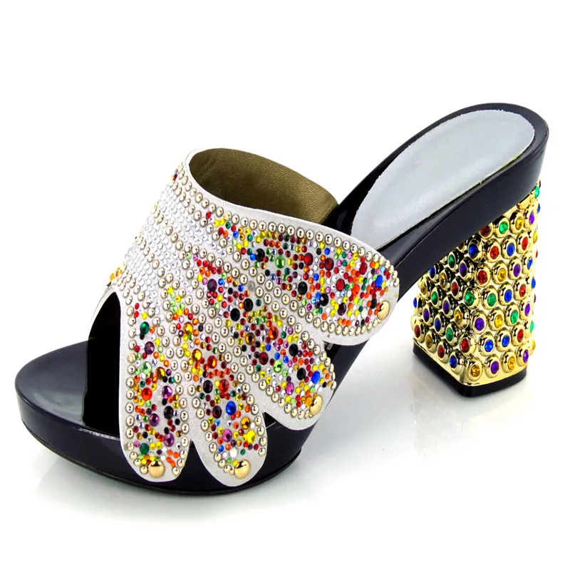 KL813 99 Silver shoes for Italian design Genuine leater with wood material for High quality