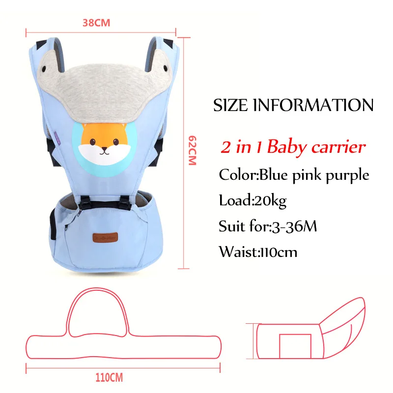 Baby Carriers Ergonomic Carrier Backpack Hipseat For Newborn And Prevent O-type Legs Sling Baby Kangaroos Wrap Waist Stool (5)