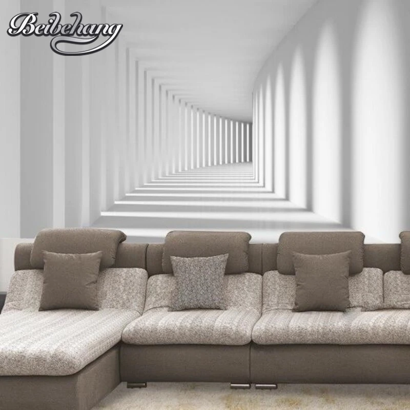 Beibehang Customize Any Size 3d White Channel Corridor Photo Wallpaper
