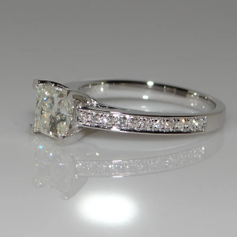 CC Ювелирные изделия Модные кольца из стерлингового серебра 925 пробы для женщин ювелирные изделия Простой дизайн квадратные Свадебные Обручальное кольцо Бижу CC631