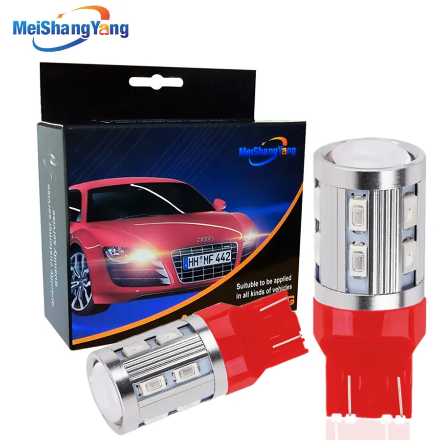 

2x W21/5W T20 7443 LED Red 12V Cree Chip 12SMD 5730 Auto Turn Signal Lamp Car 7440 w21w LED Bulbs Brake Reverse Lights