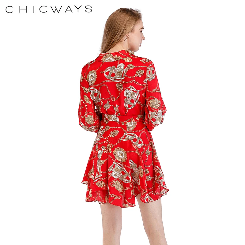 CHICWAYS сексуальное пляжное свободное платье с принтом короткие платья оборками