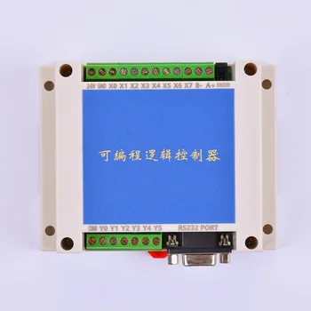 

PLC FX2N 10MT STM32 MCU 6 input 4 transistor output 2 AD module 0-10v built-in battery RTC motor controller DC 24V enclosure