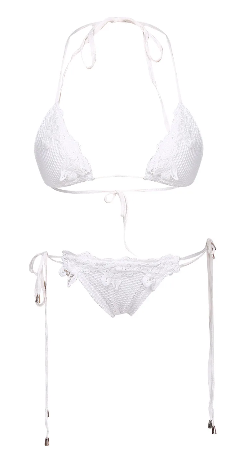 Conjunto de Bikini de punto para mujer, traje de baño de verano
