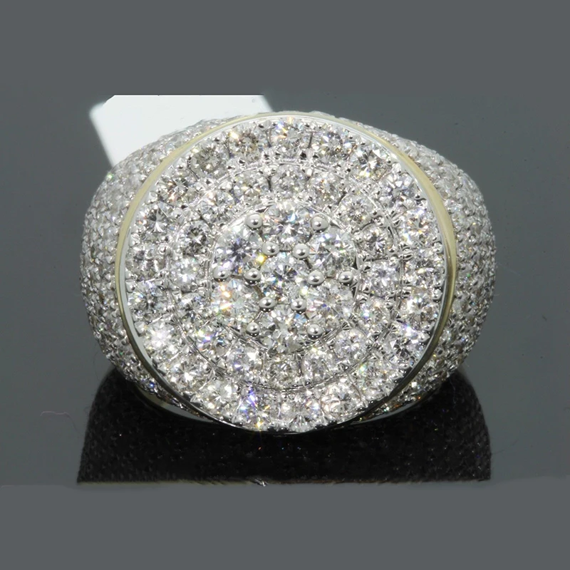 

Big Round Puffed Marine Micro Paved CZ Ring Hip Hop Rock Style Full Bling Iced Out Cubic Zircon Ring Luxury Jewelry Gift L5N959