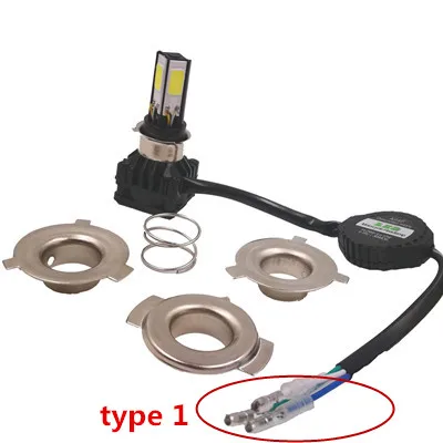 20 шт. мотоциклетные 4-сторонними 3000LM 24W светодиодный передние фары M5 мини-разъем H4 Hi/короче спереди и длиннее сзади) лампа PH8 H6 BA20D 6000K мотоцикл противотуманные фары - Цвет: type 1- 3 lines