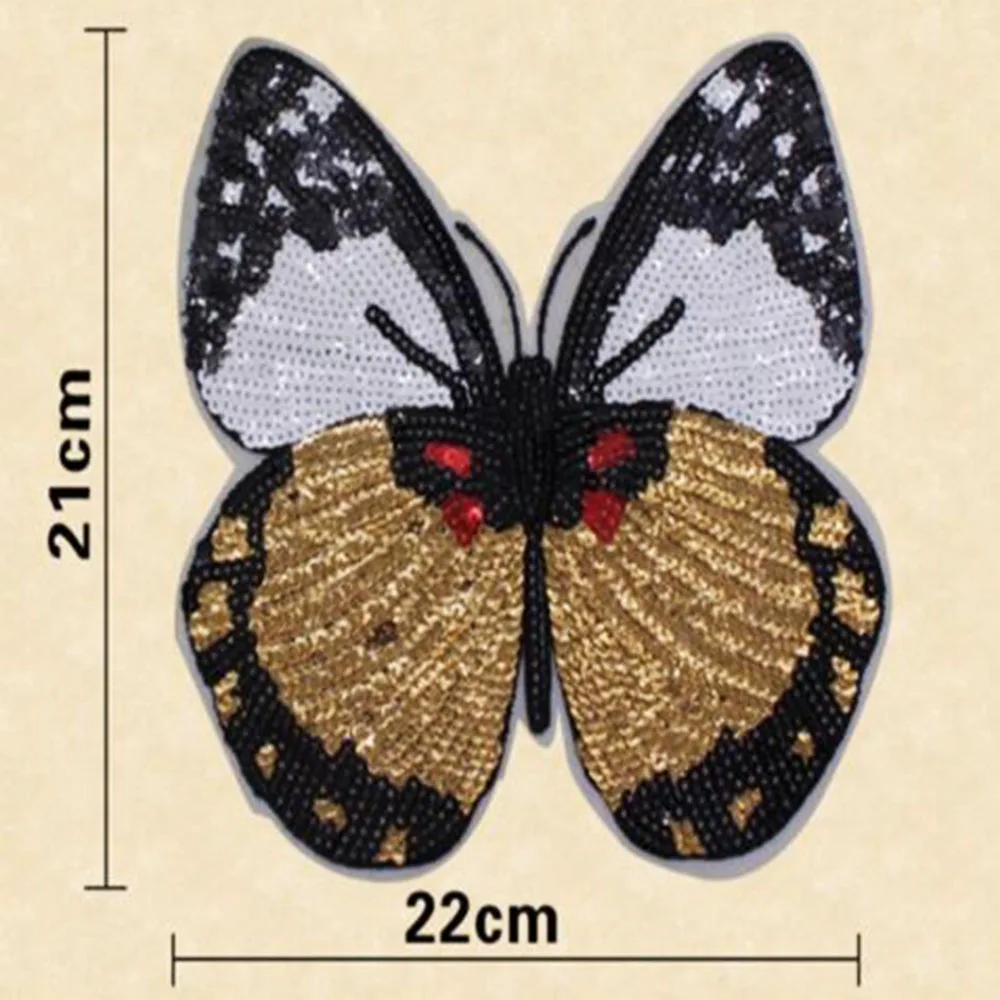 Новая кружевная вышивка бабочки аппликация ткань с пайетками свитер Одежда патч наклейки футболка diy украшения