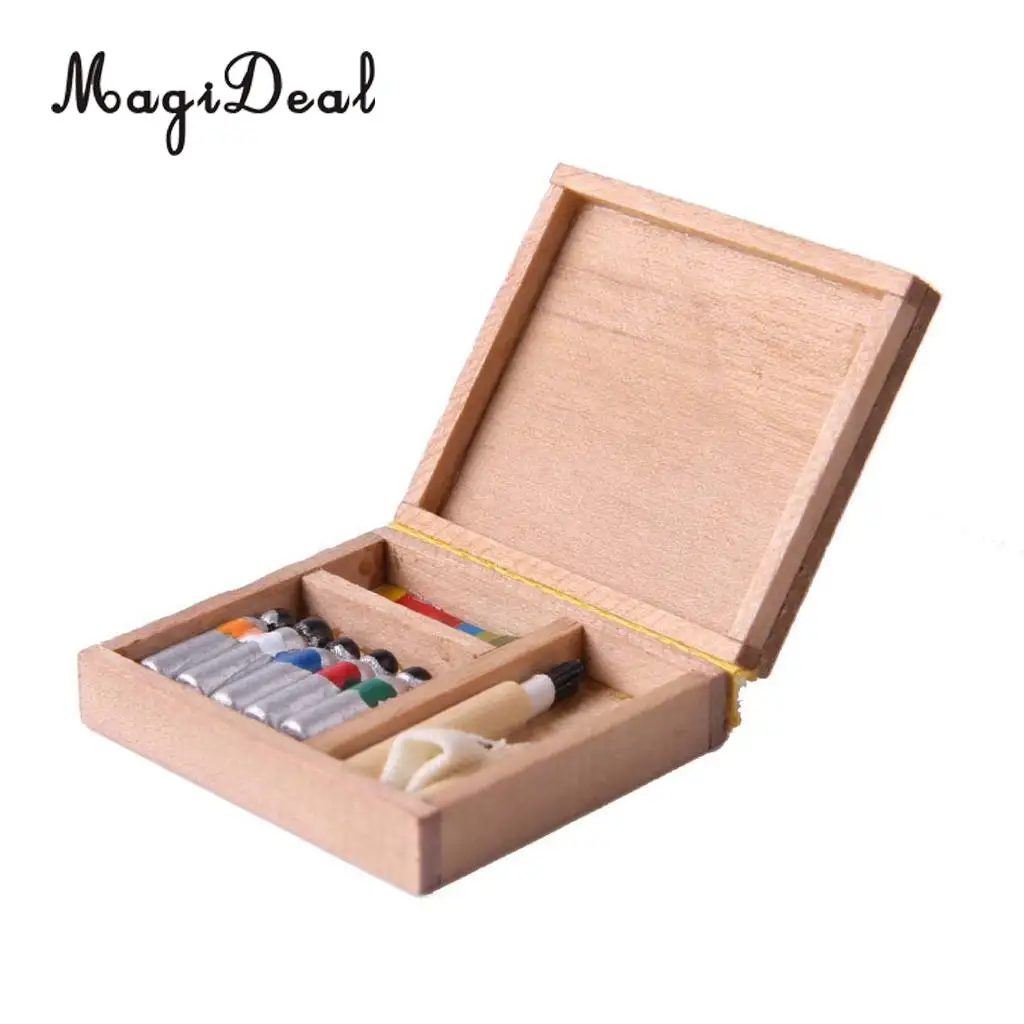 MagiDeal многоцветные 1/12 весы кукольный домик Dec миниатюрные деревянные акварельные