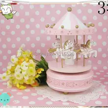 Музыкальные шкатулки, креативные подарки для девочек, подарок на день рождения, музыкальная шкатулка, коробка розового неба, карусель-70420