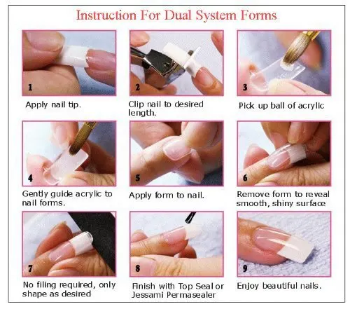 Extensão do Prego Pces Caixa C-curva Dupla Dicas Forma Poli Fingerunha Gel Moldes Perfeito Acrílico 120 10 Unhas postiças