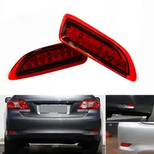 1 комплект светодиодный красная лампочка для 2011-2012 Toyota Corolla Lexus CT парковка Предупреждение тормозной фонарь задний красный объектив заднего бампера Отражатель свет