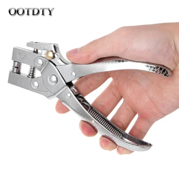 

OOTDTY Practical Belt Rivet Hole Punch Plier With 100pcs Eyelet Hollow Press Grommets Craft Tool For Leather Strap