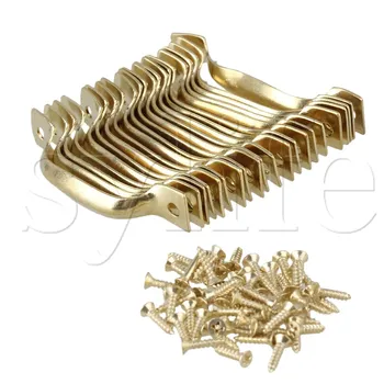 

Jewelry Wooden Box Drawer Cabinet Handle Yellow Iron Arched Pull Knobs Set of 20