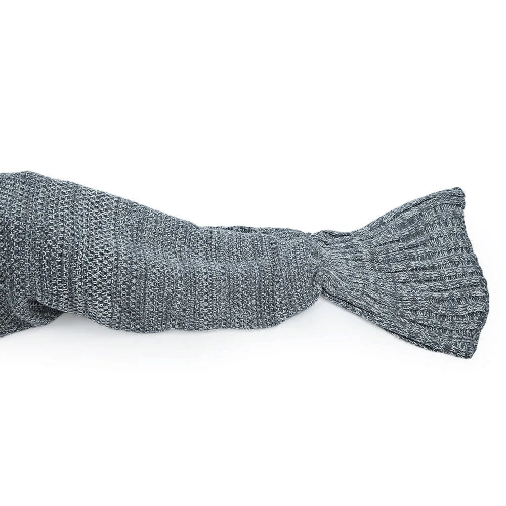 Новое модное вязаное одеяло «хвост русалки», вязаное крючком одеяло ручной работы для взрослых, мягкий спальный мешок, одеяло, распродажа - Цвет: Gray