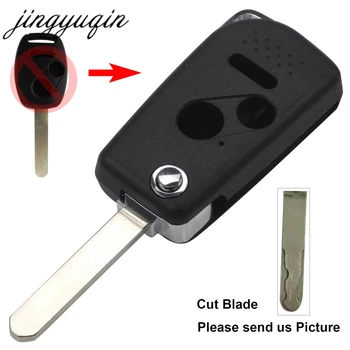 Keyforkess Cut/Uncut Chiave Pieghevole A Distanza Fob Borsette 2/3 Bottoni per Honda Accord Jazz FRV Sostituzione Custodia