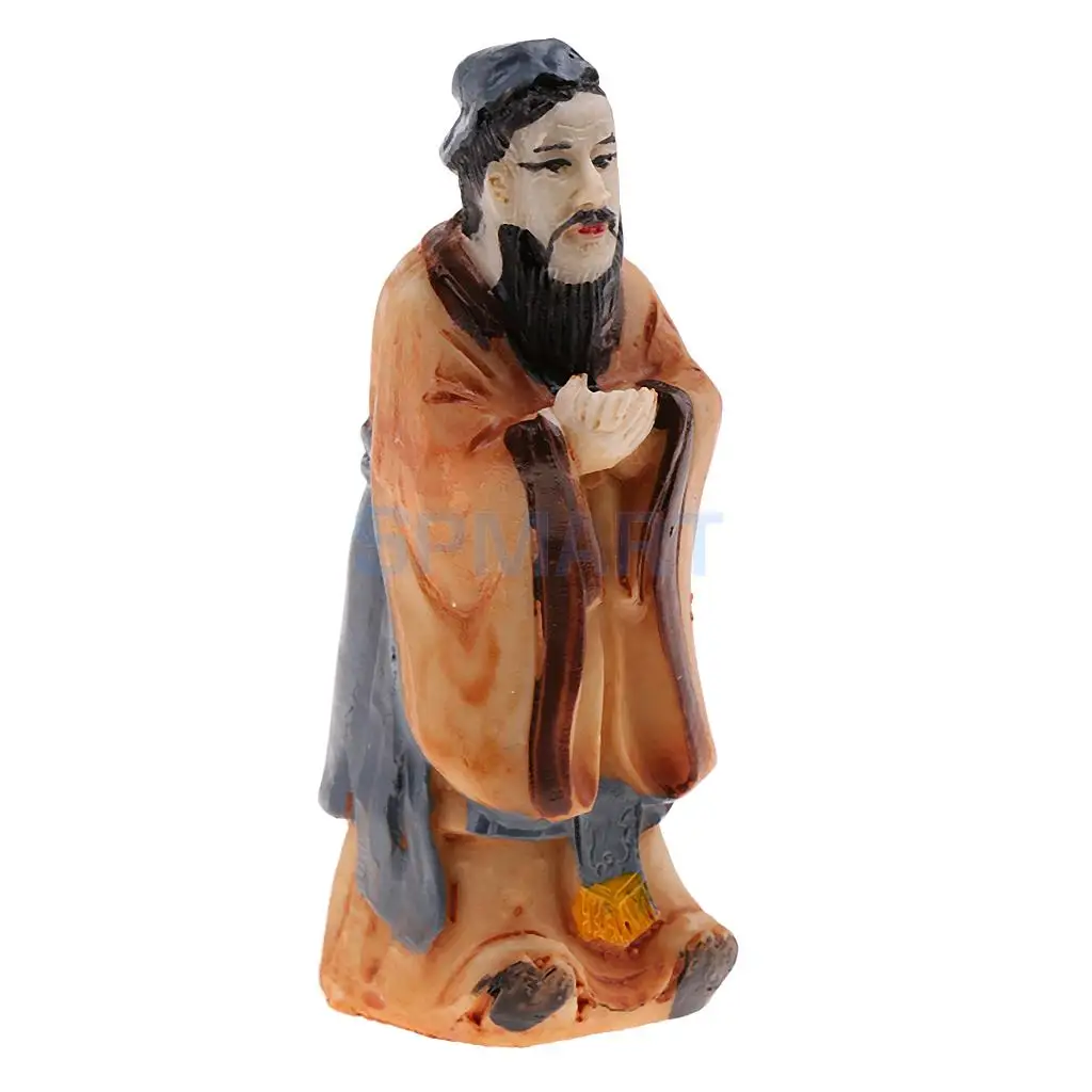 1 Set Resin Figure Model Miniature - Gangster Priest Taoist Priest Confucius for Sand Table Game DIY Accessory