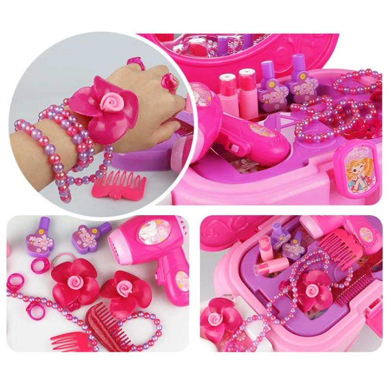 Детская косметика, игрушки для девочек, макияж, игрушка для моделирования, туалетный ящик, комод для девочек, принцесса, комод, игрушки для детей, игрушки для дома