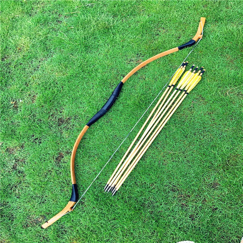 

Good Yellow bow Archery Handmade 20-60 lbs Bow Hunting +6 arrows