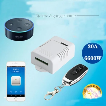 

EWelink High Power 3000W 30A 110V AC 85~265V Wifi Time Switch 1CH Smart Home Control Receiver Transmitter Switch For Water pump