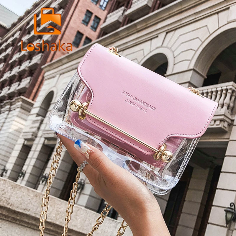Loshaka النساء حقيبة كتف أزياء نظيفة شفافة عارضة رفرف حقيبة السيدات Crossbody أكياس جديد وصول رسول حقيبة شاطئية كيس